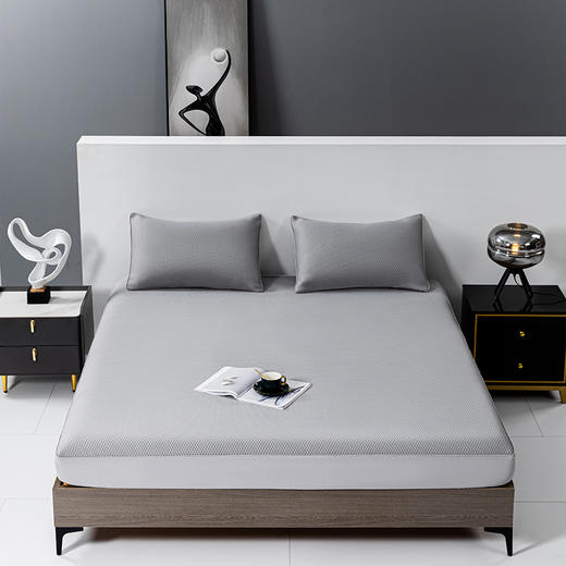 多喜爱 凉豆豆笠围三件套-木槿（灰/粉/蓝/米）【可水洗机洗】【柔软可折叠】【凉感值0.28】【全方位包裹】 凉席子A类标准 有效抗菌  3D立体凉豆豆 商品图0