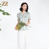 佐尔美夏季新款新中式国风时尚气质100%桑蚕丝短袖衬衣女M42CS97 商品缩略图2