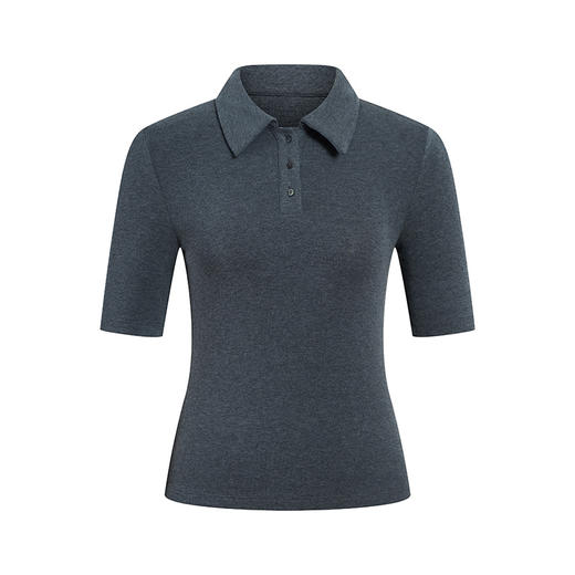 HeyDress法式polo领T恤女夏季复古修身显瘦短袖新款百搭休闲上衣 商品图4