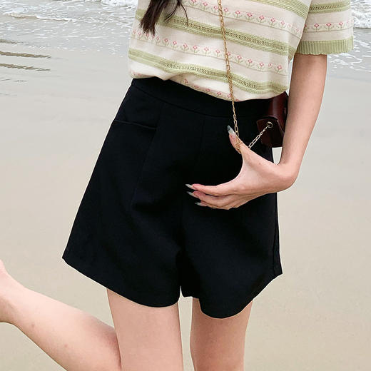 奢姿大码女装2025夏季西装A字宽松阔腿裤胖妹妹时尚百搭休闲短裤9952553244 商品图2