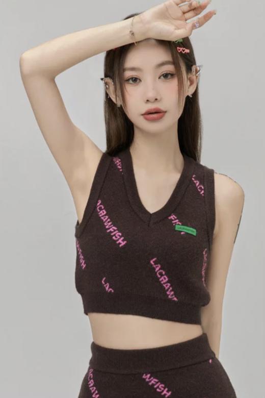 LA CRAWFISH 时髦甜酷辣妹针织背心半裙套装 17966 商品图3