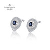 【蓝宝石耳环】钻石世家 18K金蓝宝石镶钻耳饰耳环 每一颗宝石都是大自然的宝物 深邃浓郁的幽兰光芒 丝绒静谧的高雅之美 商品缩略图1