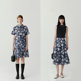 小禾2025春夏新款抗皱全棉印花布翻领短袖中长款连衣裙！