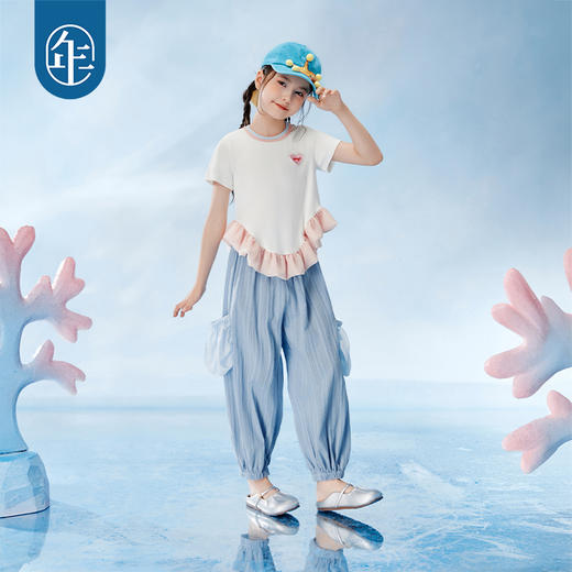 年衣裤子儿童2025新款夏季甜美宽松女孩休闲贝有引力长裤 商品图1