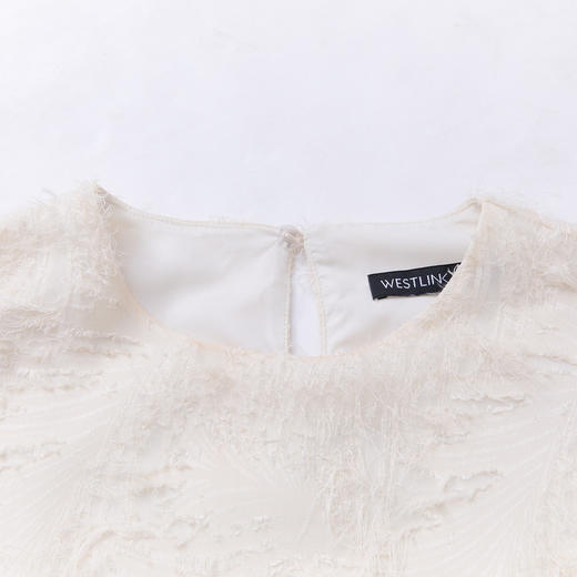 韩系甜美重工立体流苏提花衬衫女2025圆领宽松衬衣V0350179 商品图5