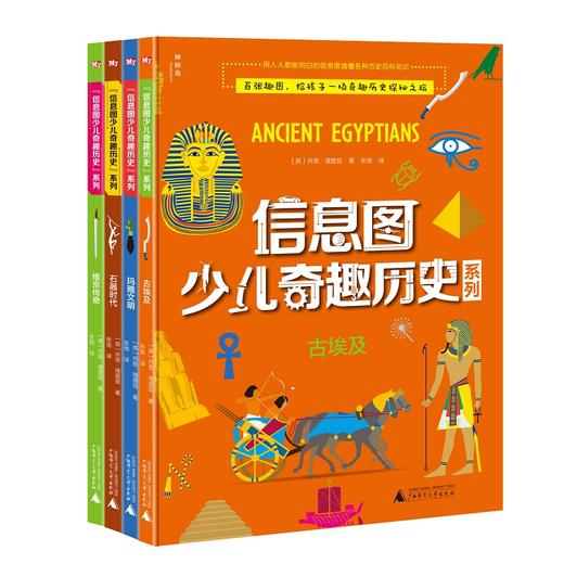 【独秀书香卡】信息图少儿奇趣历史系列（全四册）4~8岁、8~12岁 科学知识 儿童科普 商品图0