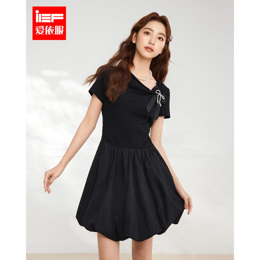 IEF/爱依服2025夏季气质显瘦高级感赫本风针织连衣裙DZ42769-X- 商品图0