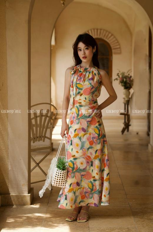 【门店同款】ENJOY夏季“悠然之境”挂脖油画裙 162404067 商品图0