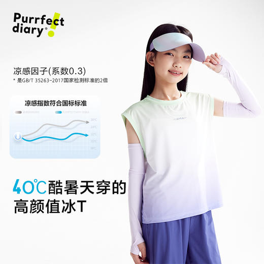 fx-【冰皮5代】咕噜日记儿童凉感背心中童透气运动服男女童防晒上衣PXB2503 商品图2