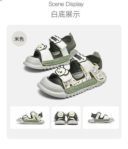 💥【ABC KIDS 童鞋春夏百搭透气时尚凉鞋】颜色明亮活泼🌈，可爱小熊装饰超级萌，🌟不管是男宝宝穿还是女宝宝穿都活力满满~~ ❤️加固鞋头设计有防撞耐踢的功能，有效保护宝宝脚趾 商品图5
