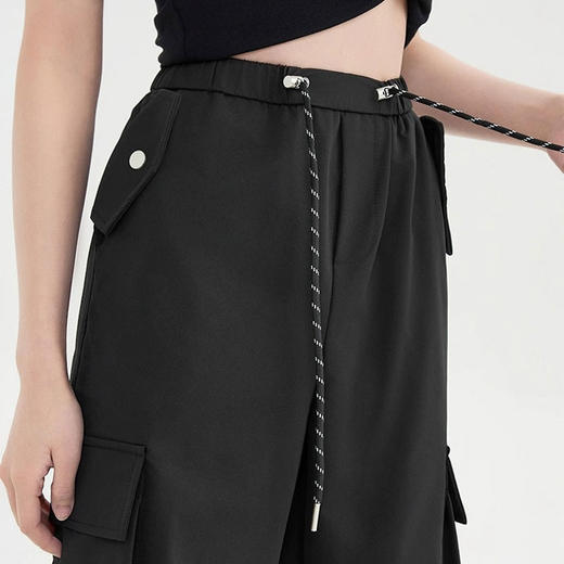 半身缘女裤 春夏简约户外抽绳直筒抽绳两穿工装裤DS502 商品图2