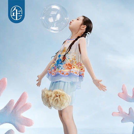 年衣童装儿童新中式马甲女孩2025夏季新款国风海洋奇遇马甲 商品图3