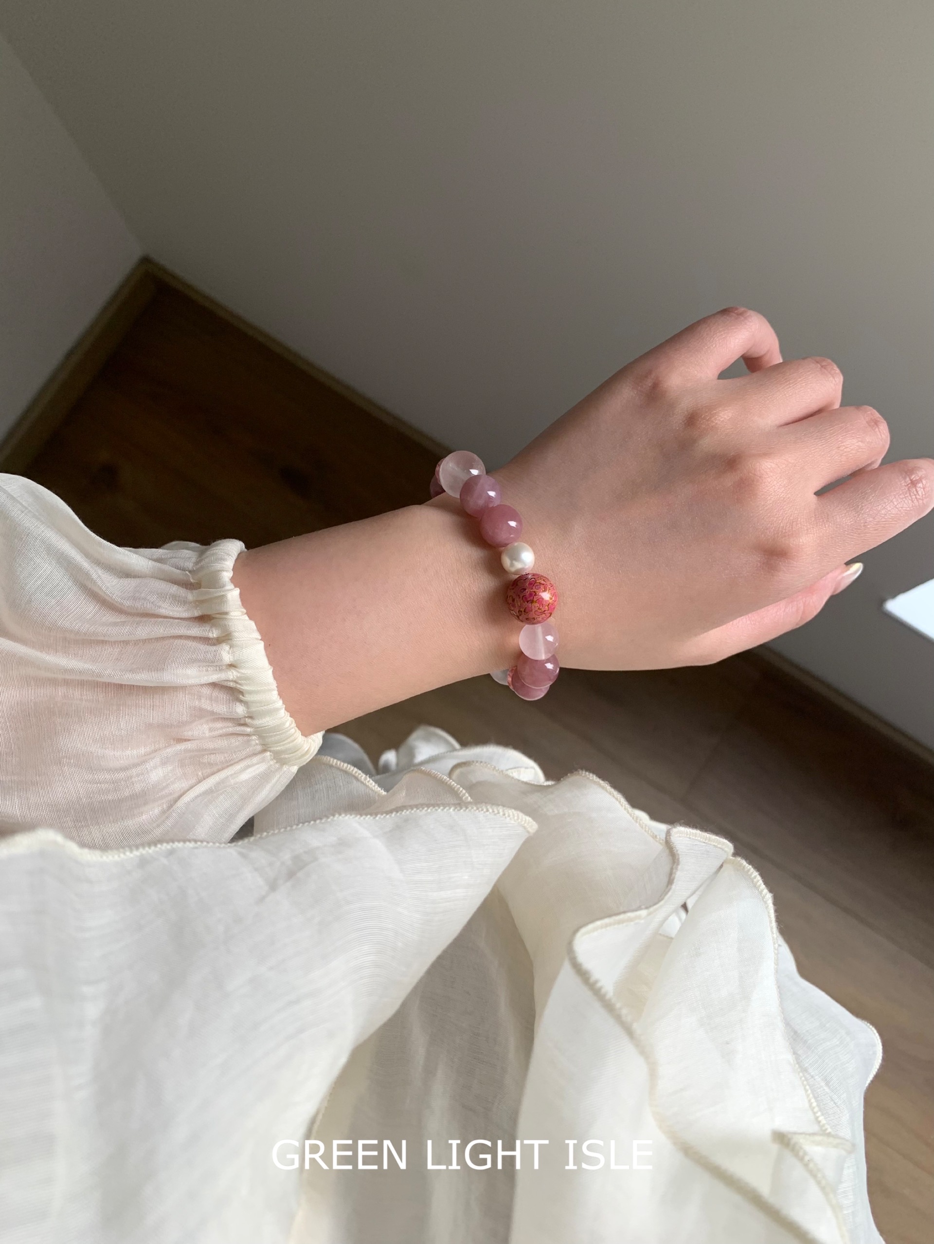 【落花凝夏】喜火 紫马粉/非遗大漆珠/紫玉髓/莫桑粉晶