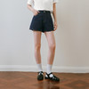【严选】诗凡黎丹宁风牛仔短裤2025夏新款棉感舒适休闲显瘦弹力A字裤子7G4250161 商品缩略图0