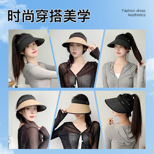 【海岸线/拉菲草防晒帽】原版防晒UPF50+！空顶不压发，透气不闷热！高效遮光全脸防晒！带调节卡扣，适合更多头围！ 商品图6