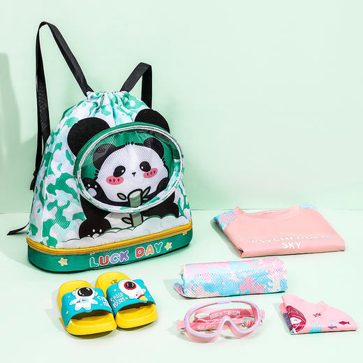 【可爱卡通图案，干湿分离收纳】可爱防水游泳包 儿童干湿分离双肩包 沙滩包玩水收纳袋 旅游背包-QQ 商品图1