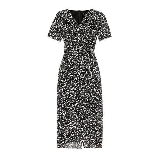 EITIE爱特爱法式浪漫碎花V领褶皱收腰显瘦连衣裙2025夏季新款B2507646 商品图5