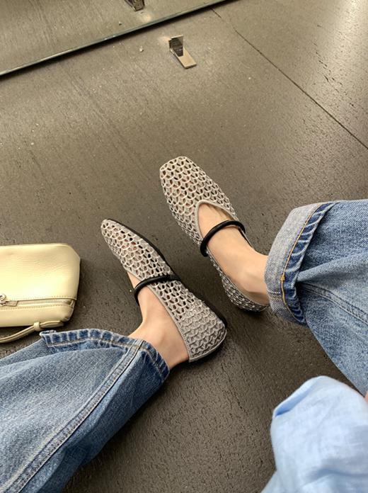 ✨可踩跟简直是懒人福音~ 【缕空+编织+玛丽珍】ROAADN时尚镂空编织一字带玛丽珍 特别推荐给不喜欢露脚趾穿凉鞋的姐妹 商品图7