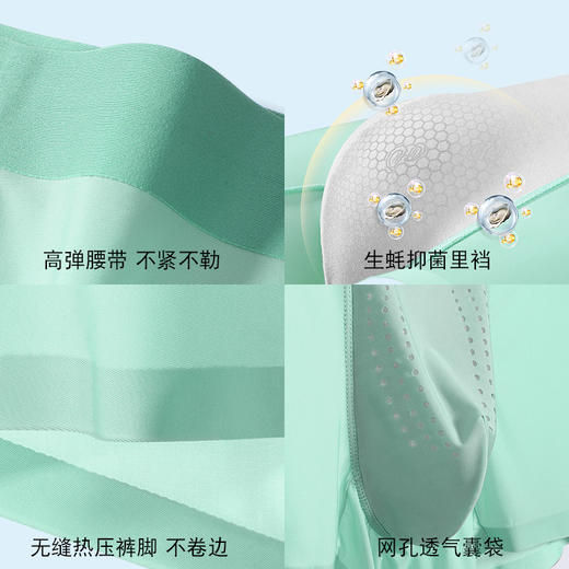 轻薄速干【生蚝素冰丝内裤】凉感冰丝 网孔透气 细腻丝滑 触感冰冰凉凉 商品图4