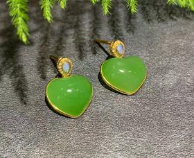 【御珠宫坊】金镶碧玉耳坠