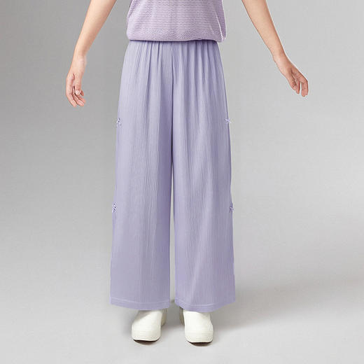 笛莎Deesha 童装女童裤子2025夏新款女童芭蕾风蝴蝶结阔腿裤 商品图1