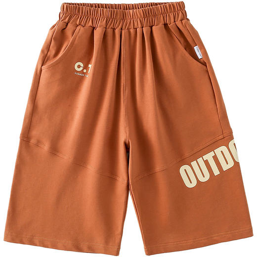 【透气速干】棉花堂2025年夏款C.T英文印花童装针织五分裤F251187 商品图11