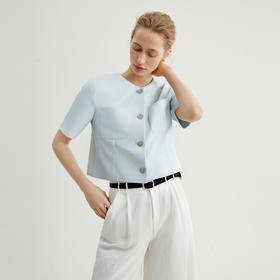 【商场同款】麦檬夏实穿主义百搭冰点蓝短外套5F6113001