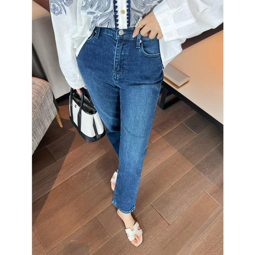 新年折扣 2504302   F牌 高腰 弹力9分 竹竿腿牛仔裤 商品图3