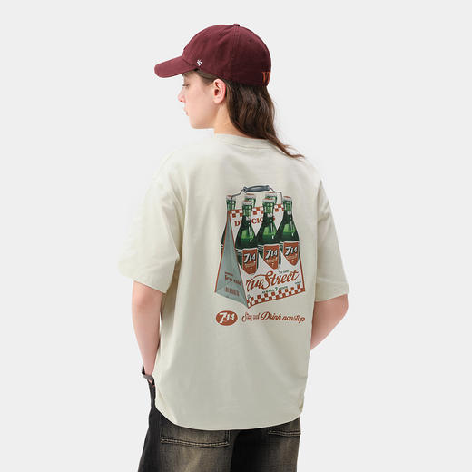 714street一打饮料复古印花短袖T恤 商品图1