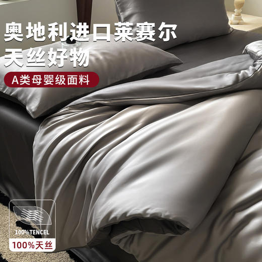 【48小时发货】【适合裸睡】a类母婴兰精100s天丝四件套/三件套/被套 商品图1
