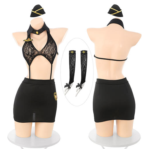 霏慕 特工の情趣教学演绎套装7400 露胸可撕制服情趣内衣性感纯欲 商品图10