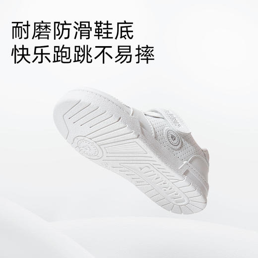 【24-38码】泰兰尼斯春季小中童简约百搭冲孔透气校园板鞋小白鞋T02D5A7333 商品图4