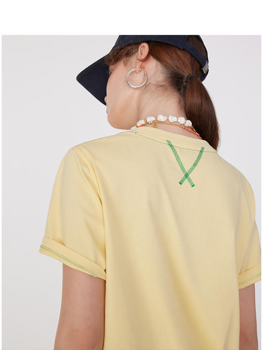 Teenie Weenie小熊字母圆领T恤女夏季女t恤TTRA252504T 商品图4