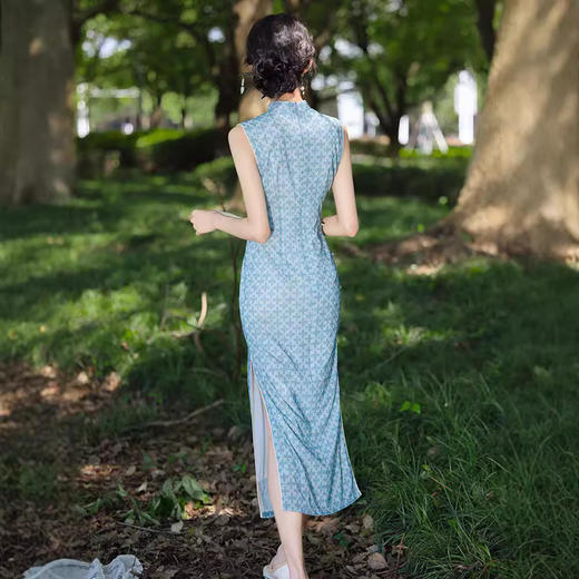 无袖改良素雅，民国风优雅印花旗袍LJX-854 商品图4