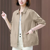 丁摩 长袖衬衫女大码显瘦宽松休闲短款小个子中年妈妈纯棉薄款单层外套5ZF-  323255 商品缩略图1