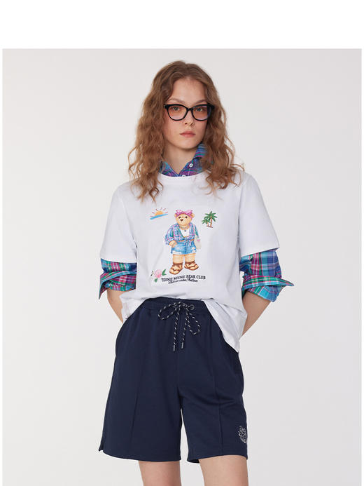 Teenie Weenie小熊字母圆领T恤女夏季女t恤TTRA252504T 商品图3