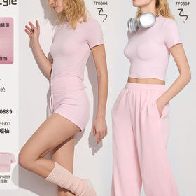 跃牌【周游世界系列】春夏新款高弹塑体修身短袖SKIMS轻薄透气运动训练健身服TP0888/TP0889