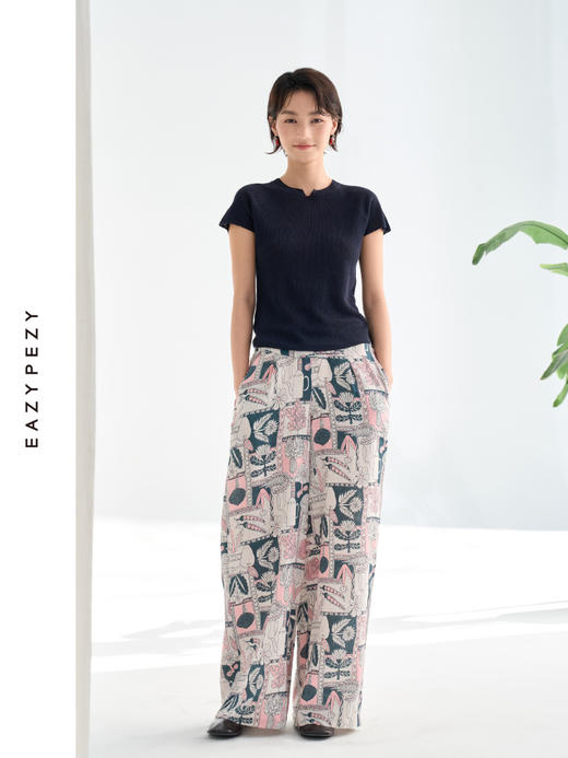 有机亚麻新中式短袖针织衫 商品图3