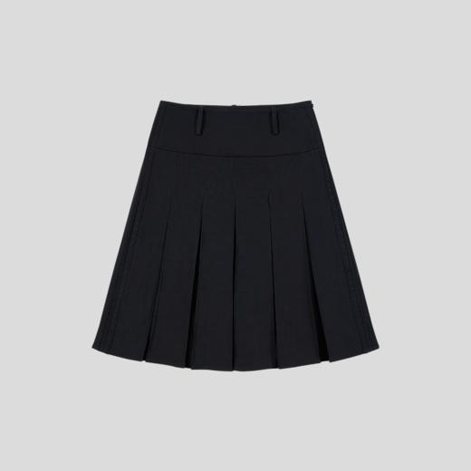 GOODBAI 23编号logo标宽腰带百褶半身短裙 商品图1