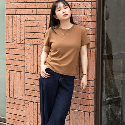 菜菜家珍珠匹马棉短袖T恤|百搭王者，正肩小短版显瘦不挑人 商品图6