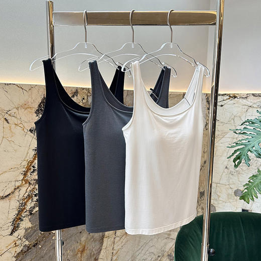 官网1380！沃尔fu特同款莫代尔真丝棉混纺带胸垫一体式文胸背心 休闲百搭打底吊带内衣女 商品图10