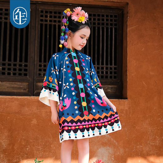 年衣童装女童旗袍2025新款女孩中式国风连衣裙青罗多多民族旗装 商品图4