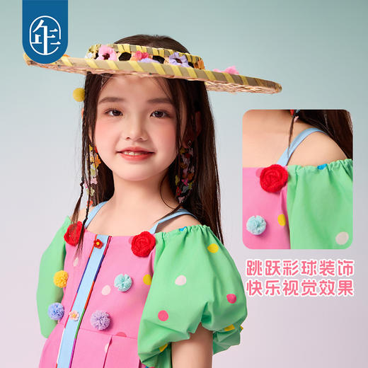 年衣2025夏季新款国风洋气公主裙一字肩吊带遇见布朗连衣裙 商品图4