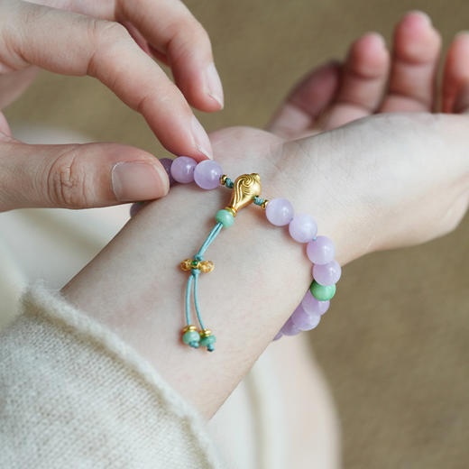 山晓·原创「芷若」新中式紫锂辉翡翠十八籽手串女款文玩手链【该商品不支持用券】 商品图3