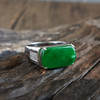 【天然正品】AU750收藏级白金镶钻镶天然细腻糯种满绿翡翠戒指9.7*3.8MM（皆取最大值）中性款现售价：8880！080425AH58 商品缩略图3
