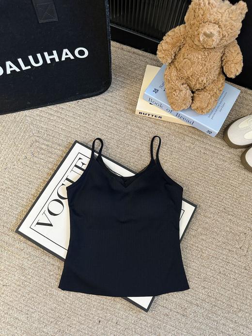 雀说时尚新款蕾丝拼接V领辣妹穿搭性感吊带背心带胸垫内搭外穿上衣女AL 商品图5