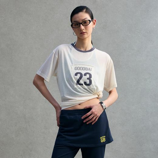 GOODBAI 23编号logo印花撞色oversize柔软短袖T恤 商品图0