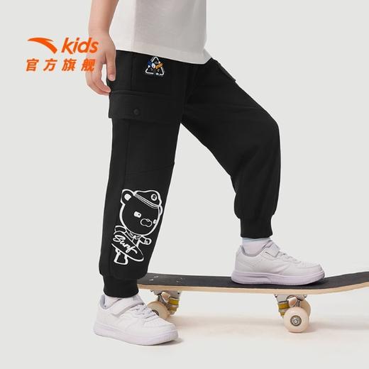 安踏儿童男小童针织运动长裤2025夏季新款透气亲肤儿童休闲卫裤潮352529712 商品图1