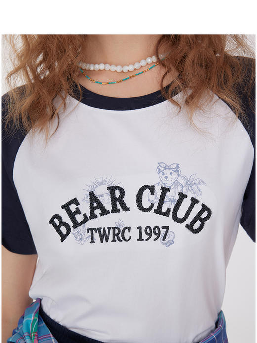 Teenie Weenie小熊字母圆领T恤女夏季女t恤TTRA252510T 商品图3