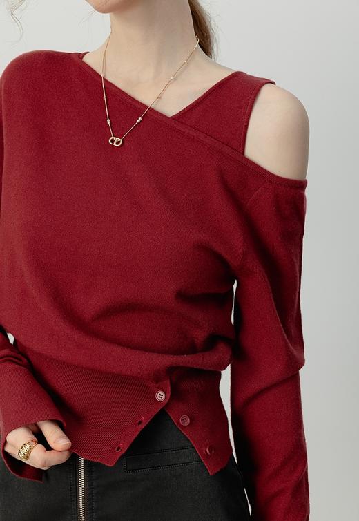 设计师款两件套斜肩针织棉显瘦时髦背心＋罩衫 商品图5